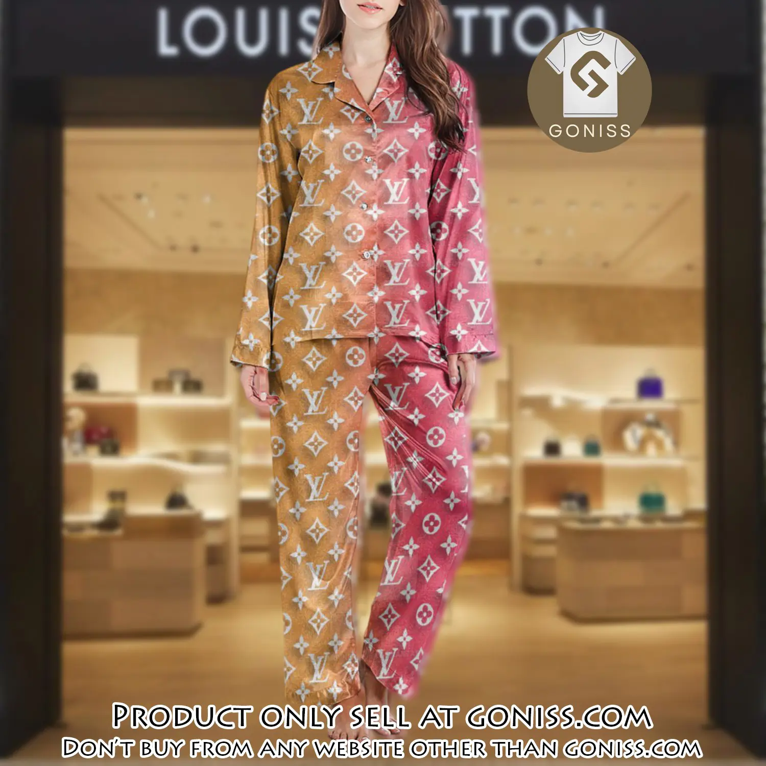 Lv monogram long satin pajama set pjs1009 gn1213560